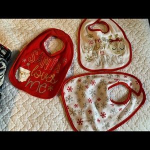 Three cute Christmas baby bibs